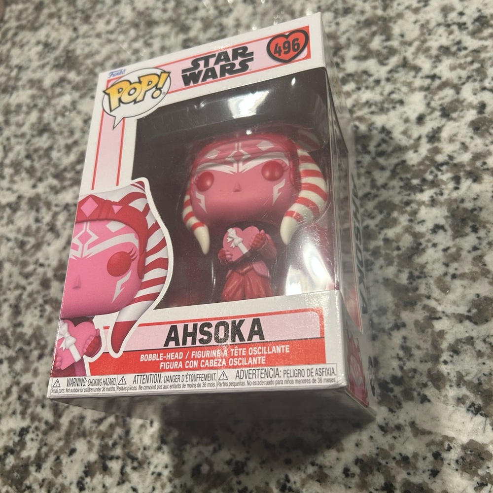 Funko Pop Ahsoka Figure Red and Pink #496